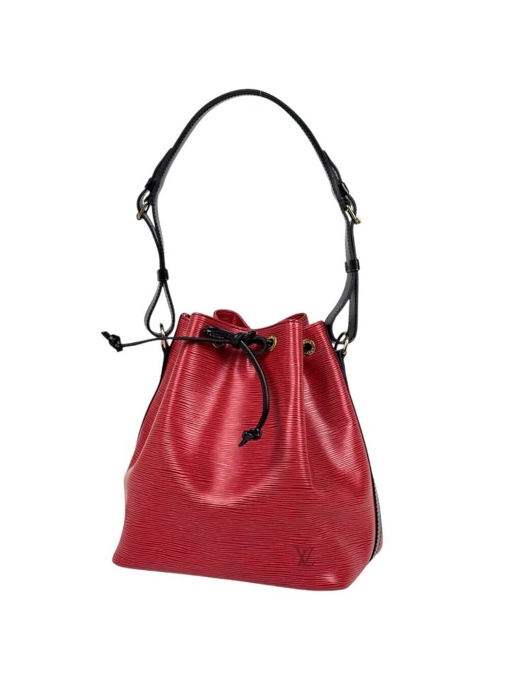 Louis Vuitton Petit Noe Shoulder Bag Drawstring Epi Castilian Red Noir